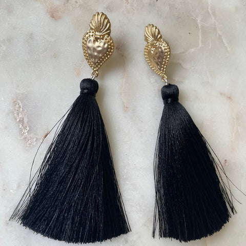 Black Gold Sacred Heart Tassel