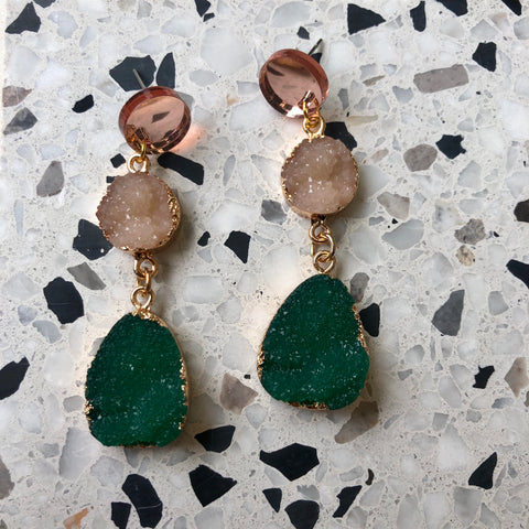 Rose, Blush & Green Crystal