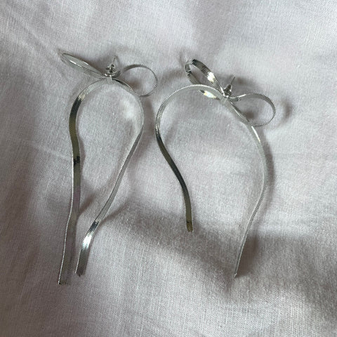 Long Silver Chain Bows