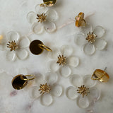 Clear & Gold Flower Dangles