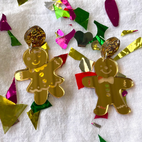 Christmas Gold Mirror Gingerbread Pals